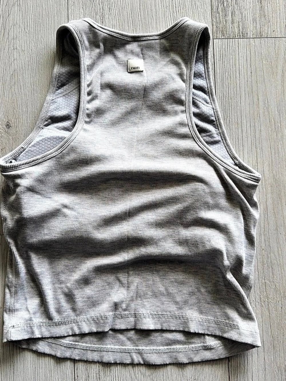 Vuori Pose Plyo Tank Ribbed Top Gray Small